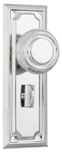 Door Knob Edwardian Privacy Pair Chrome Plated H185xW60xP57mm