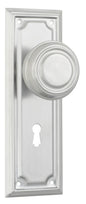 Door Knob Edwardian Lock Pair Satin Chrome H185xW60xP57mm