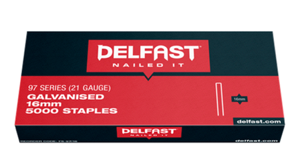 Delfast 21gauge Galvanised 97 Series Staples - Box 5000.