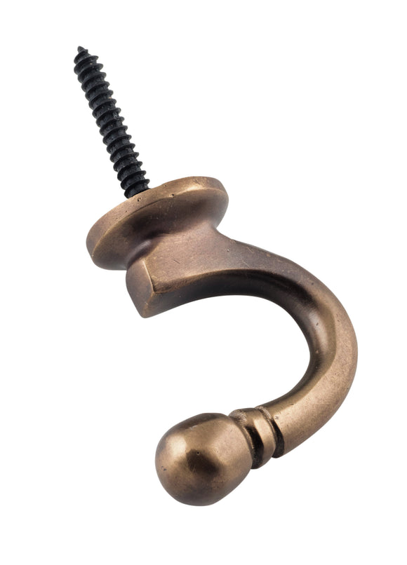 Curtain Tie Back Hook Standard Antique Brass P45mm