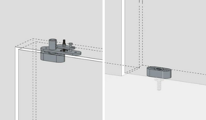 JNF IN.05.202 Pivot System With Door Frame Fixing ( 100kg ) Finish : Stainless Steel
