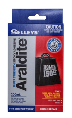 Selleys Araldite Super Strength 24ml,35ml,,200ml ( available in: 3 sizes ) -priced per unit Minimum order 6 units for 24ml,12units for 35ml, 6 units for 200ml )