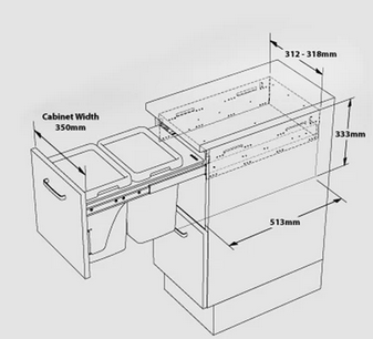 San Stainless Steel Bin UB350-13NS	Ubstor Bin