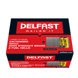 Delfast 16gauge Galvanised C Straight Brads + QL Fuel Pack - Box 2500.