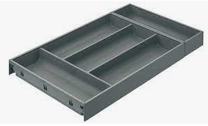 BLUM AMBIA-LINE CUTLERY INSERT Width 300mm Length 450,500,550mm( length 3 option) x Height M 106mm Steel & Soft Touch For NL
