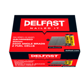 Delfast 16gauge Galvanised PAS Angle Brads + QL Fuel Pack - Box 2000.