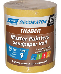 Norton Master Painters Sand Paper Rolls (Timber) 115mm x 10metres G216
