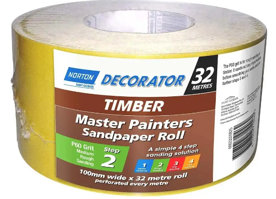 Norton Perforated Master Painters Sand Paper Rolls (Timber) 100mm x 32metres A123