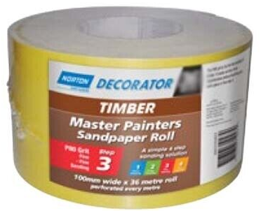 Norton Perforated Master Painters Sand Paper Rolls (Timber) 100mm x 25metres A123