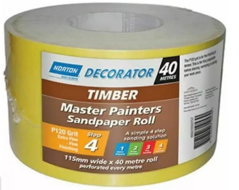 Norton Perforated Master Painters Sand Paper Rolls (Timber) 100mm x 40metres A123