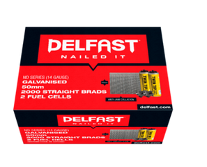 Delfast 14gauge Galvanised ND Straight Brads - Box 3000.