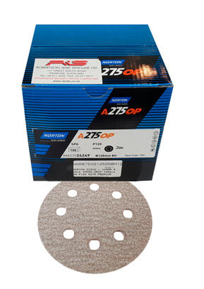 Norton No-Fil Speed -Grip Discs A275 125mm x 8Hole 1Pack (100pcs)
