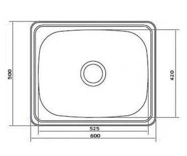 San Sink Stainless Steel E-105-SL Atlas Eco Range .9mm Single Bowl