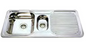 San Sink Stainless Steel E-125D-Pack Atlas Eco Range .9mm Double Bowl