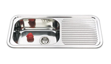 San Sink Stainless Steel S-100D Atlas Eco Range .9mm Single Bowl