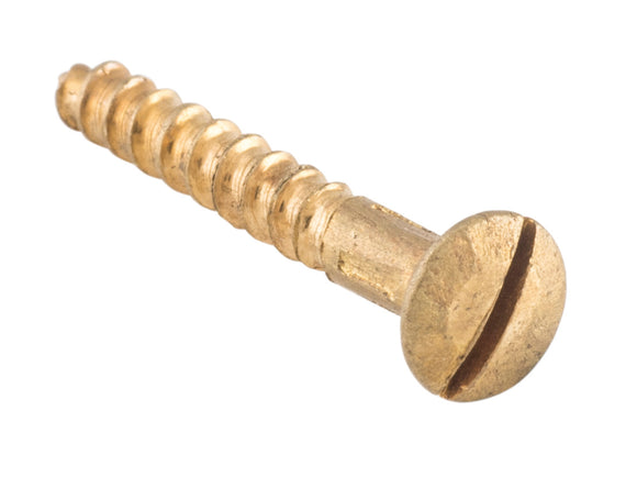 Screw Domed Head Polished Brass 19mm PKT 50