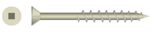 Screws Square Drive Wood Screws Galvanized CL 3  - Pack of 1000