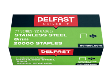 Delfast Stainless Steel 140 Series Staples Pack Available in 3 sizes : 8mm,10mm,12mm - Box 1000.