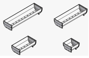BLUM ORGA-LINE Square Cutlery Single Tray Only M heightt 98.50mm x length 88mm,176mm,264mm,352mm( 4 sizes ), width 88mm - 1/4 square ,1/2 small,3/4 medium,1karge.. stainless steel ZSI.010SI