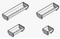 BLUM ORGA-LINE Square Cutlery Single Tray Only M heightt 98.50mm x length 88mm,176mm,264mm,352mm( 4 sizes ), width 88mm - 1/4 square ,1/2 small,3/4 medium,1karge.. stainless steel ZSI.010SI
