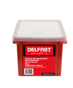 Delfast Annular Groove Galvanised Decking Loose Nails Availabe in 2 sizes:  60 x 3.15mm,75 x 3.15mm -2kg.