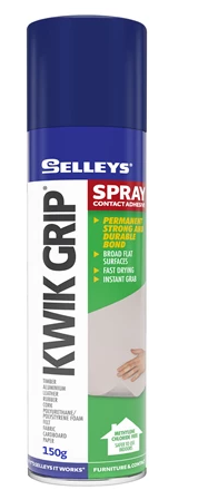 Selleys Kwik Grip Spray Adhesive 150g,350g ( available in: 2 sizes ) - priced per unit Minimum order 6 units,