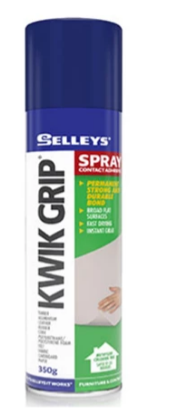 Selleys Kwik Grip Spray Adhesive 150g,350g ( available in: 2 sizes ) - priced per unit Minimum order 6 units,