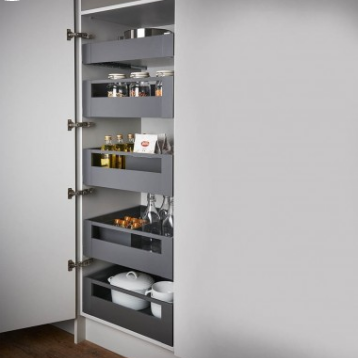 Blum Legrabox pure kitset one door gallery rail fronts Length 500-550mm ,5 × 40kg Space tower up to 600W- Stainless Steel