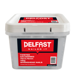 Delfast 75 x 3.75mm Twisted Galvanised Springhead Loose Nails