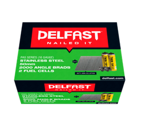 Delfast  16gauge Stainless Steel PAS Angle Brads + QL Fuel Pack - Box 2000.