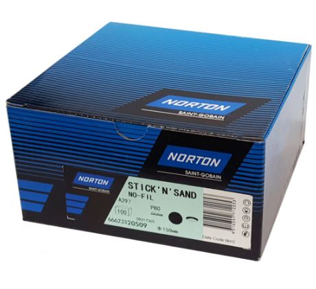 Norton No-Fil  Stick ‘N’ Sand Discs A297 150mm x NH 1Pack (100pcs)